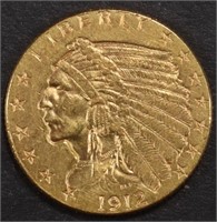 1912 $2.5 GOLD INDIAN NICE BU