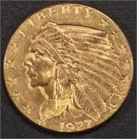 1927 $2.5 GOLD INDIAN NICE BU