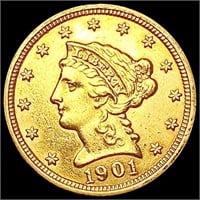 1901 $2.50 Gold Quarter Eagle CLOSELY