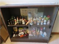 Glass front cabinet, Aunt Jamima salt & pepper
