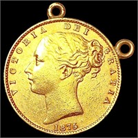 1875 G. Britain .2355oz Gold Sovereign Love Token