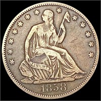 1858 Seated Liberty Half Dollar LIGHTLY