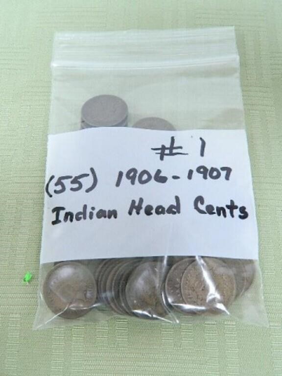 (55) 1906-07 Indian Head Cents