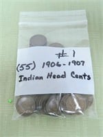 (55) 1906-07 Indian Head Cents