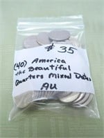 (40) America the Beautiful Quarters, mixed dates