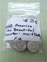 (40) America the Beautiful Quarters, mixed dates