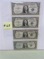 (5) $1 Silver Certs (2) 1935f, (1) 1957 (1) 1957a,