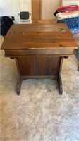 Vintage Solid Wood Desk with Side Shelfs
