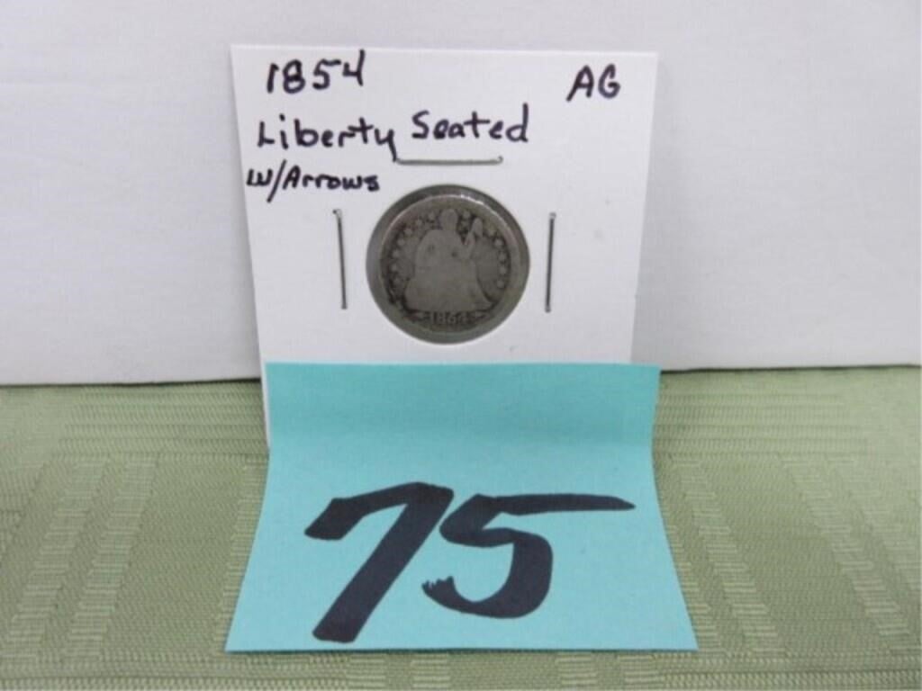 1854 Liberty Seated Dime w/arrows – AG