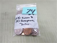 (23) Susan B, (5) Sacagawea Dollars