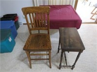 Antique wooden chair & wood stand