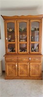 Lighted Solid Oak China Cabinet 50."W x 80H
