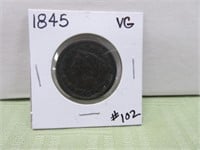 1845 Large Cent – VG