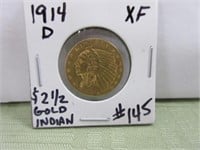 1914-D Gold $2.5 Indian Head Coin – XF