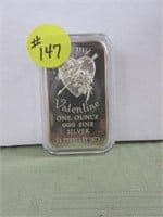 1973 Valentine 1 oz. .999 Silver Bar