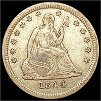 1844-O Seated Liberty Quarter NEARLY UNCIRCULATED