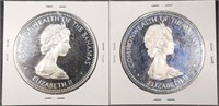 (2) 1973 SILVER BAHAMAS $10 COINS