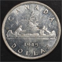 1945 CANADA DOLLAR AU/BU SCARCE DATE