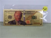 24K Gold Plated Foil “Pres. Trump $100” Comm. Bill
