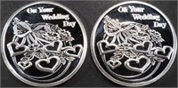 (2) 1 OZ .999 SILV 2024 ON YOUR WEDDING DAY ROUNDS