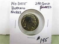 No Date – Gold Plated Buffalo Nickel