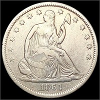 1864-S Seated Liberty Half Dollar NEARLY