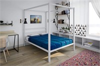 DHP Modern Metal Canopy Bed, Full, White