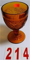 Vintage Tiarra Amber Glass Goblet