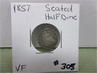 1857 Seated Half Dime – VF