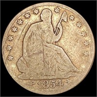 1854 Arws Seated Liberty Half Dollar NICELY
