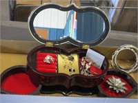 Vintage mirrored jewelry box