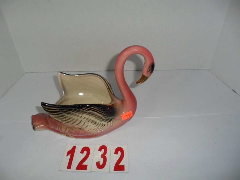 April 2024 Swan and Flamingo Figurines and Flower Pots