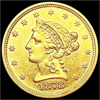 1878-S $2.50 Gold Quarter Eagle CLOSELY