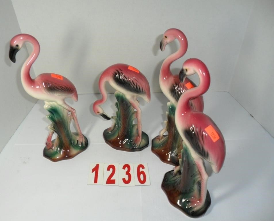 April 2024 Swan and Flamingo Figurines and Flower Pots