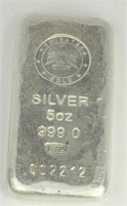 5 OZ SILVER BULLION BAR