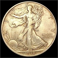 1918-D Walking Liberty Half Dollar CLOSELY