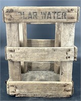 Antique Wooden Polar Water Bottle Crate