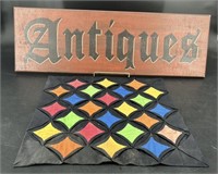Vintage Small Quilt & Antique Sign