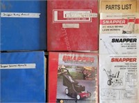 Snapper 3-ring binders with various manuals - lawn