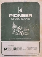 Pioneer
  Chain Saws P21, P26, and P1074