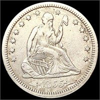 1855 Arws Seated Liberty Quarter CLOSELY