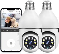 2PCS Light Bulb Security Camera Wireless Indoor,