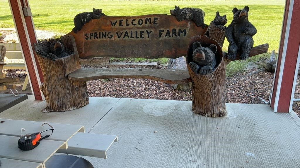 Carved Bear bench