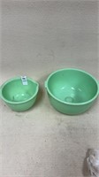 2 Jadeite bowls 1lg , 1 small