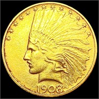 1908-D $10 Gold Eagle CLOSELY UNCIRCULATED