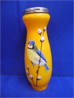 Sterling Silver Rimmed Hand Painted Vase