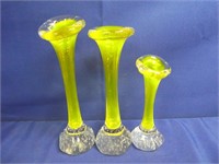 Set Of 3 Controlled Bubble Vases