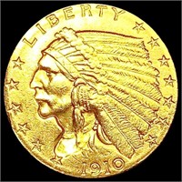 1910 $2.50 Gold Quarter Eagle CHOICE AU