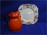 Meakin Silver Wings Plate & Teapot