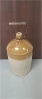 Earthenware Jud with handle. 13" 7" Round.